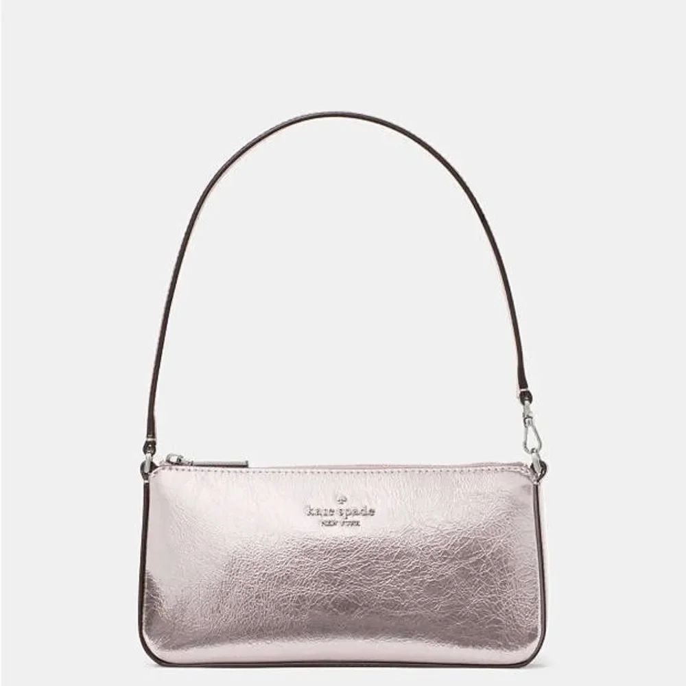 New Kate Spade Gemini Convertible Wristlet Lilac Moon Crinkle Metallic MSRP $186